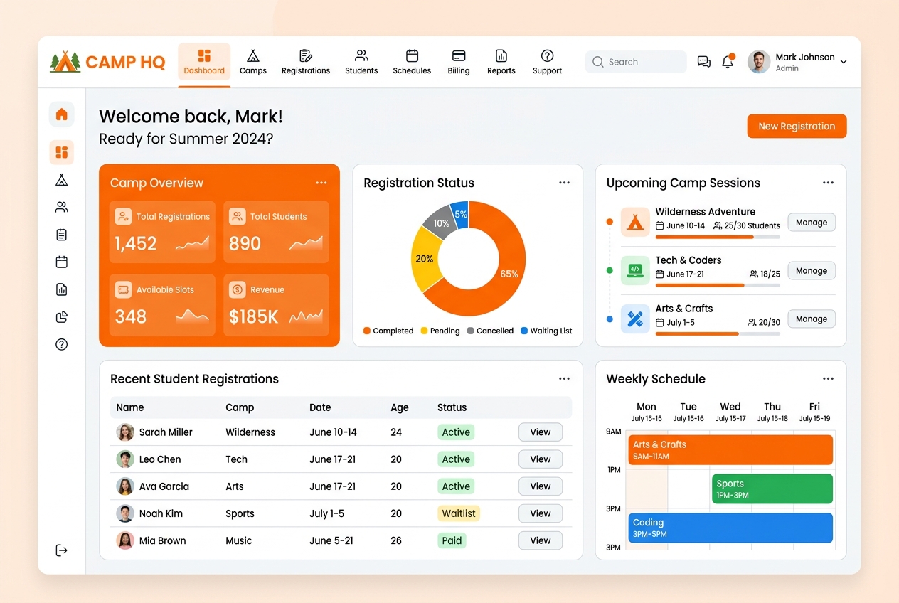 Summer Camp Dashboard